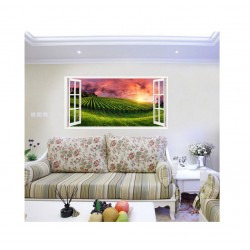Sticker decorativ, Fereastra 3D, Natura, 85 cm, 334STK