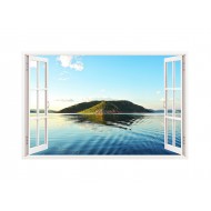 Sticker decorativ, Fereastra 3D, Ocean, 85 cm, 177STK