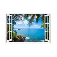 Sticker decorativ, Fereastra 3D, Ocean, 85 cm, 181STK