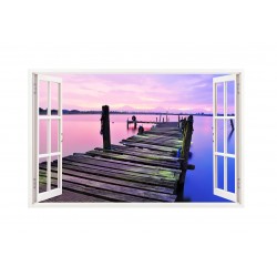 Sticker decorativ, Fereastra 3D, Ocean, 85 cm, 208STK