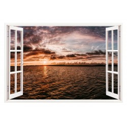Sticker decorativ, Fereastra 3D, Ocean, 85 cm, 335STK