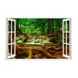 Sticker decorativ, Fereastra 3D, Parau, 85 cm, 317STK