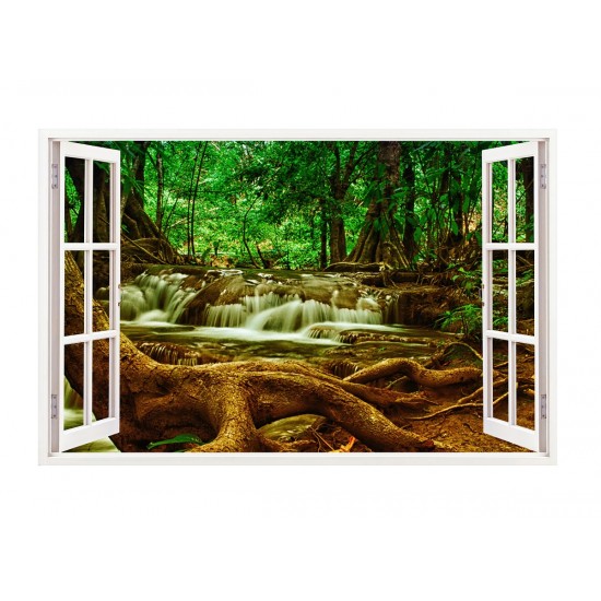 Sticker decorativ, Fereastra 3D, Parau, 85 cm, 317STK