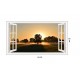Sticker decorativ, Fereastra 3D, Rasarit, 85 cm, 260STK