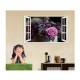 Sticker decorativ, Fereastra 3D, Trandafir, 85 cm, 405STK