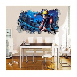 Sticker decorativ, Gaura in perete 3D, Anime, 85 cm, 341STK