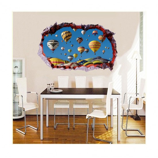 Sticker decorativ, Gaura in perete 3D, Baloane, 85 cm, 400STK
