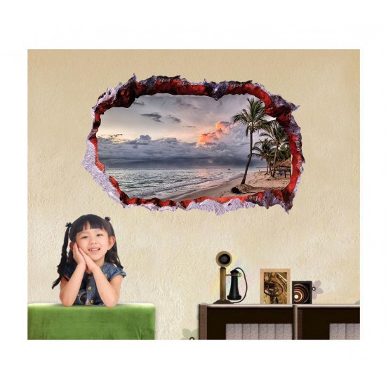 Sticker decorativ, Gaura in perete 3D, Mare, 85 cm, 404STK Sticker decorativ, Gaura in perete 3D, Mare, 85 cm, 404STK