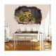 Sticker decorativ, Gaura in perete 3D, Pisica, 85 cm, 409STK-1