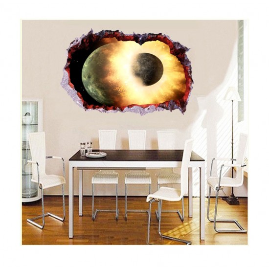 Sticker decorativ, Gaura in perete 3D, Planete, 85 cm, 395STK Sticker decorativ, Gaura in perete 3D, Planete, 85 cm, 395STK