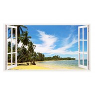 Sticker decorativ,  fereastra deschi saspre mare 90 cm, 62STK