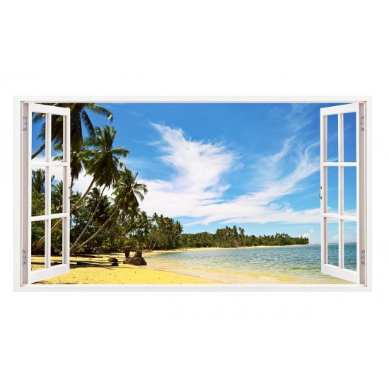 Sticker decorativ,  fereastra deschi saspre mare 90 cm, 62STK