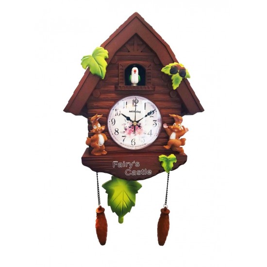 Ceas de perete cu pendul, Casuta cu cuc, 30 cm,  2259ZX-1