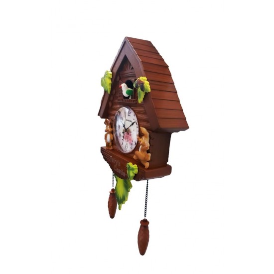 Ceas de perete cu pendul, Casuta cu cuc, 30 cm,  2259ZX-1
