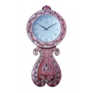 Ceas de perete cu pendul, Princess pink, 59 cm, RK36PND
