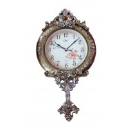 Ceas de perete cu pendul, Vintage cu trandafiri, 50 cm, 6753L1 Ceas de perete cu pendul, Vintage cu trandafiri, 50 cm, 6753L1