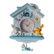 Ceas de perete cu pendul  in forma de Casuta pentru copii, Albastru, 30 cm, MHT620