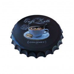 Ceas de perete in forma de capac de bere, Coffe latte, Metal, 40 cm,  540925X