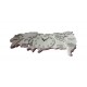 Ceas de perete in forma de harta,78 cm, Alb, RC8456AB-1