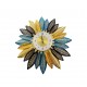 Ceas de perete in forma floare, Gerbera, Silentios, 70 cm,  H930445