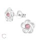 Cercei argint, Floare cu cristale Swarovski Light Rose, A4S32771-2 Cercei argint, Floare cu cristale Swarovski Light Rose, A4S32771-2