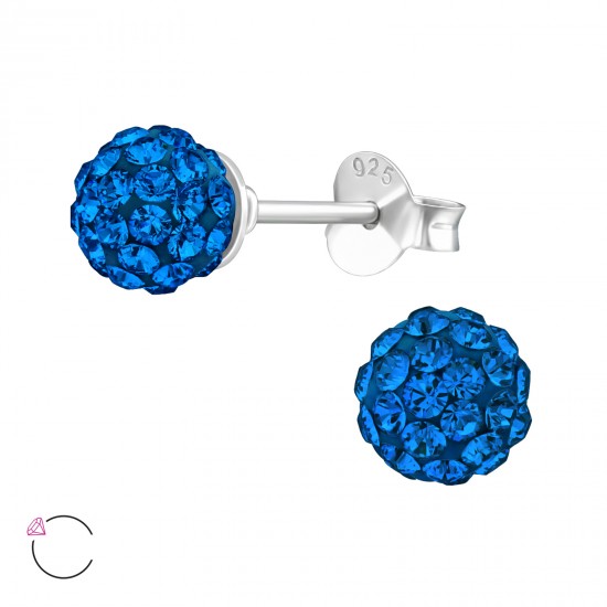 Cercei argint, Minge cu cristale Swarovski Capri Blue, A4S39277 Cercei argint, Minge cu cristale Swarovski Capri Blue, A4S39277