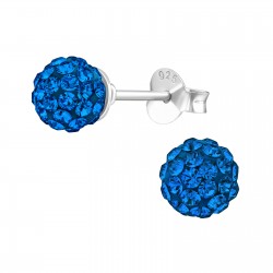 Cercei argint, Minge cu cristale Swarovski Capri Blue, A4S39277