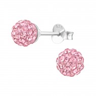 Cercei argint, Minge cu cristale Swarovski Light Rose, A4S39277-1 Cercei argint, Minge cu cristale Swarovski Light Rose, A4S39277-1