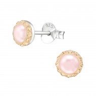 Cercei argint, Rotund cu cristale Swarovski Rose, A4S39427 Cercei argint, Rotund cu cristale Swarovski Rose, A4S39427