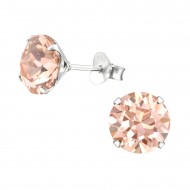 Cercei argint, Runda cu cristale Swarovski Vintage Rose, A4S29477