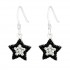 Cercei argint, Stea cu cristale, Black, A4S9667