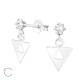 Cercei argint, Triunghi cu cristale Swarovski White, A4S37642 Cercei argint, Triunghi cu cristale Swarovski White, A4S37642