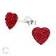  Cercei argint,  in forma de inima cu cristale Swarovski Light Siam, A4S24693