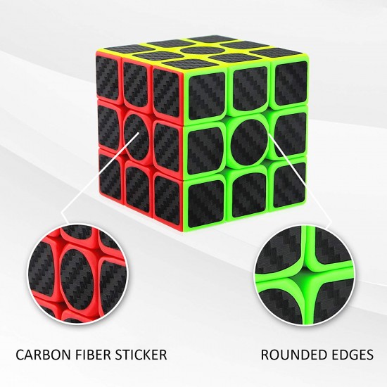 Cub Magic 3x3x3 - KungFu LongYua, Stickere Fibra De Carbon, 50CUB-1