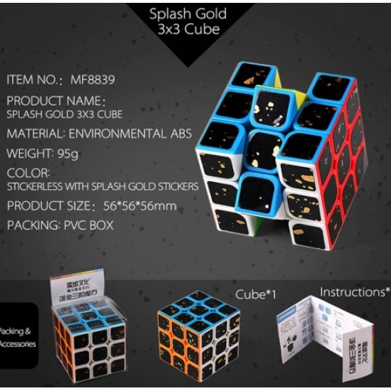 Cub Magic  3x3x3 Splash Gold MoYu, 70CUB-1