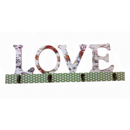 Cuier cu 4 agatatori, Love, 45 cm, 776B