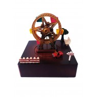 Cutie muzicala, cu cheita, Circuit in jurul roatei cu cheita, Maro, 15 cm, YL2024