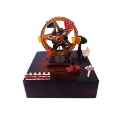 Cutie muzicala, cu cheita, Circuit in jurul roatei cu cheita, Maro, 15 cm, YL2024