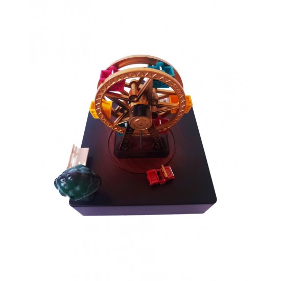 Cutie muzicala, cu cheita, Circuit in jurul roatei cu cheita, Maro, 15 cm, YL2024