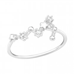 Inel argint,  Fecioara cu cristale din Zirconiu White, Marimea 52, A4S39351