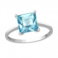 Inel argint, Patrat cu cristale Swarovski Blue Light, Marimea 52, A4S39224 Inel argint, Patrat cu cristale Swarovski Blue Light, Marimea 52, A4S39224