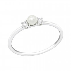 Inel argint,  Piatra dubla cu cristale din Zirconiu White, Marimea 52, A4S39253