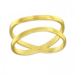 Inel argint placat cu aur 18K,  Incrucisat, Marimea 52, A4S39505