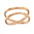 Inel argint placat cu aur roz 14K,  Incrucisat, Marimea 55, A4S39506
