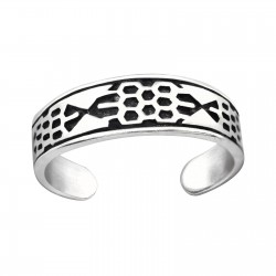 Inel de picior din argint,  Texturat, Silver, A4S32307