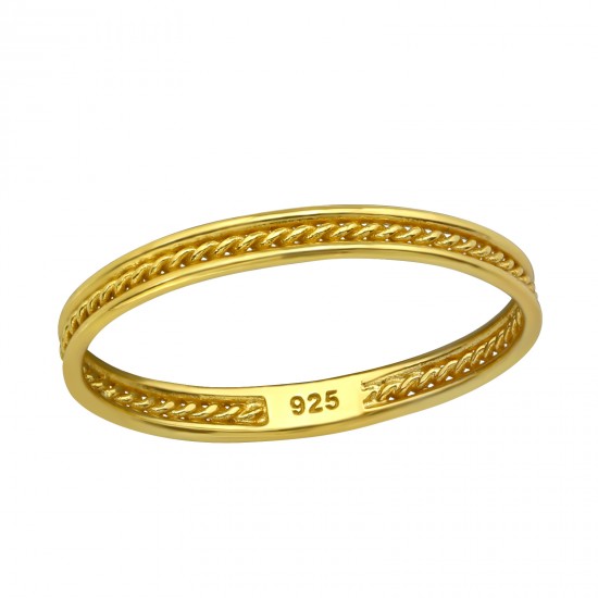 Inel argint placat cu aur 18K, Franghie, Marimea 57, BV39168-2 Inel argint placat cu aur 18K, Franghie, Marimea 57, BV39168-2