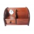 Ornament de birou cu ceas din lemn, Maro, 20 cm, 3560DX