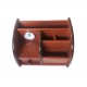 Ornament de birou cu ceas din lemn, Maro, 20 cm, 3560DX