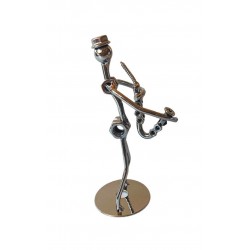 Ornament decorativ, Muzicant din metal, Nergu, 13 cm, 356XD-3