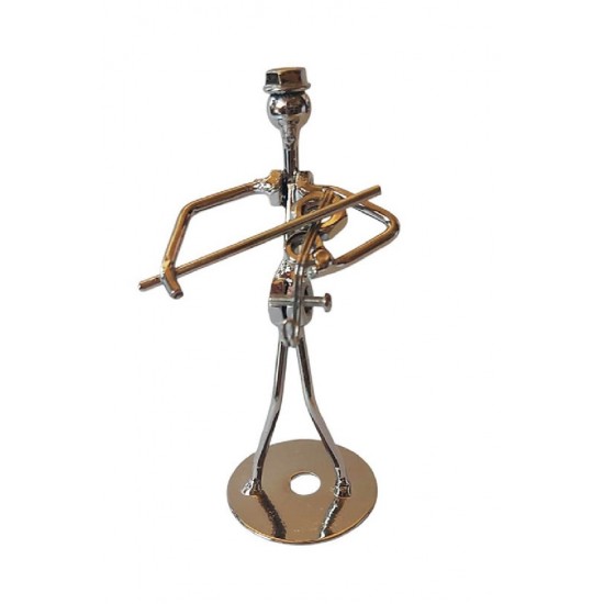 Ornament decorativ, Muzicant din metal, Nergu, 13 cm, 356XD-4 Ornament decorativ, Muzicant din metal, Nergu, 13 cm, 356XD-4